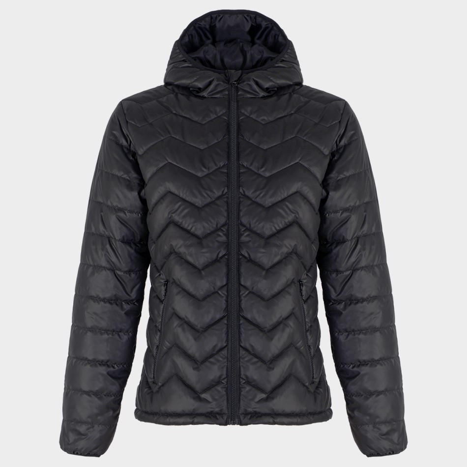 tbps-1003-2948 Дамско яке в черен цвят с качулка - Image 1