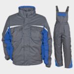 Ватиран комплект яке и полугащеризон KASTOR сиво и синьо