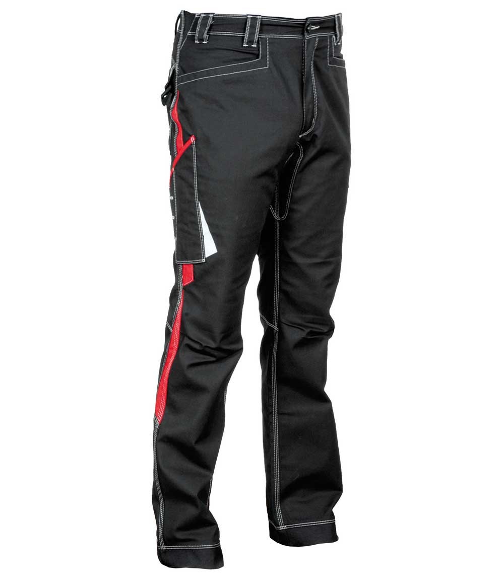 tbps-1297-2162 Работен панталон COFRA BARRERIO черно и червено - Image 1