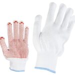 Ръкавици от трико с червени полимерни капки GANNET