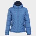 Дамско яке в син цвят с качулка