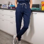 Медицински панталон с ластик тъмно син - Image 3