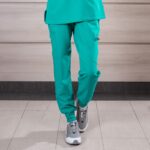 Медицински панталон с ластик петрол - Image 3