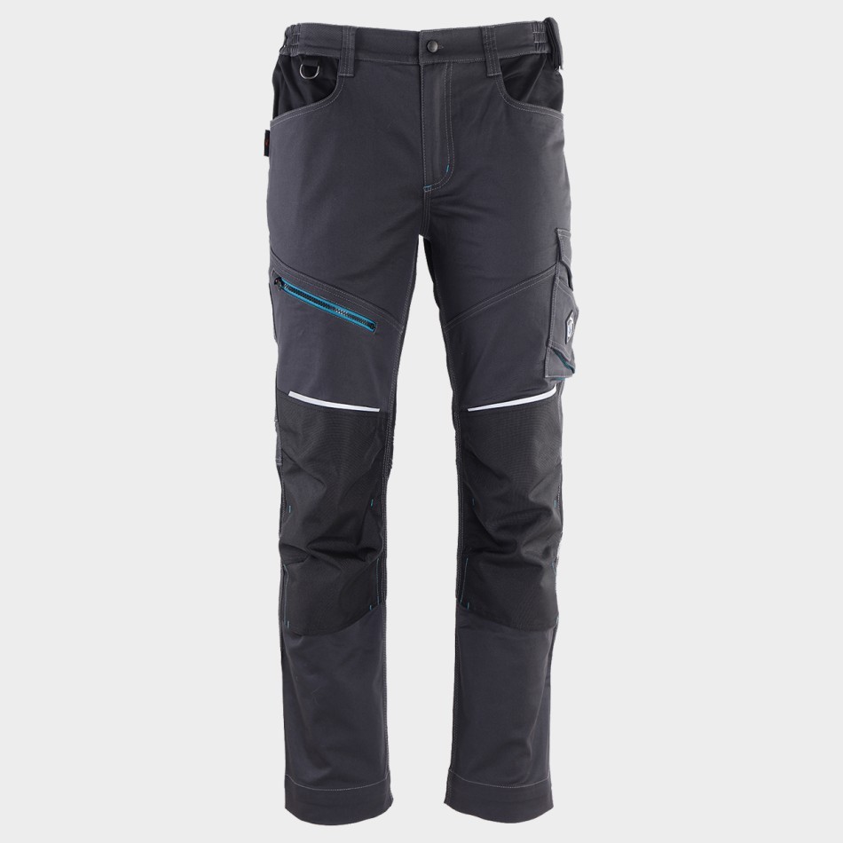 tbps-1700-3479 Работен панталон REVOLT STRETCH GREY/BLACK/PETROL - Image 1