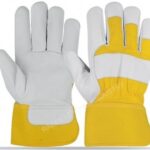 Здрави работни ръкавици от кожа и плат 077071