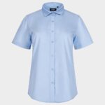 Дамска класическа риза с къс ръкав VELILLA  светло синя