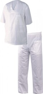 Медицинска туника с панталон в бял цвят M3