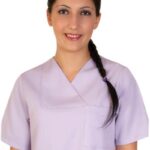 Дамски медицински комплект с къс ръкав /лила/