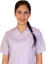 Дамски медицински комплект с къс ръкав /лила/