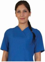 Дамски медицински комплект с къс ръкав /син/