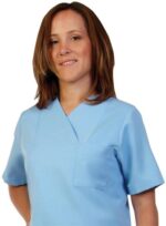 Дамски медицински комплект с къс ръкав /светло син/