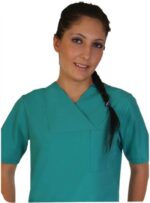 Дамски медицински комплект с къс ръкав /зелен/