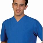 Мъжки медицински комплект с къс ръкав /син/
