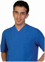 Мъжки медицински комплект с къс ръкав /син/