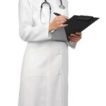 Дамска медицинска престилка с дълъг ръкав